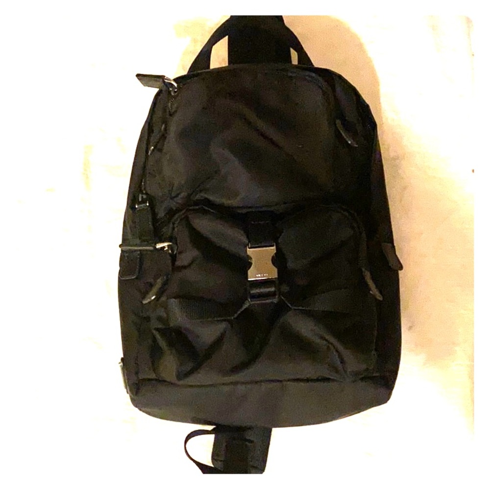 Prada canvas one strap back pack crossbody bag